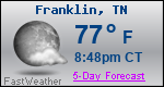 Weather Forecast for Franklin, TN