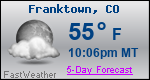 Weather Forecast for Franktown, CO