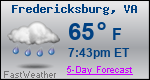 Weather Forecast for Fredericksburg, VA