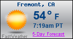 Weather Forecast for Fremont, CA