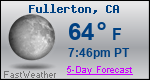 Weather Forecast for Fullerton, CA