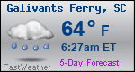 Weather Forecast for Galivants Ferry, SC