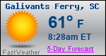 Weather Forecast for Galivants Ferry, SC