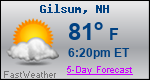 Weather Forecast for Gilsum, NH