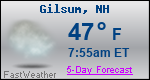 Weather Forecast for Gilsum, NH