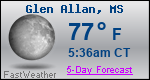 Weather Forecast for Glen Allan, MS
