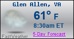 Weather Forecast for Glen Allen, VA