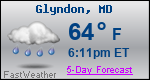 Weather Forecast for Glyndon, MD