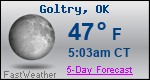 Weather Forecast for Goltry, OK