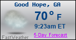 Weather Forecast for Good Hope, GA