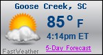 Weather Forecast for Goose Creek, SC