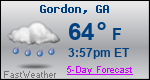Weather Forecast for Gordon, GA
