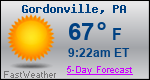 Weather Forecast for Gordonville, PA
