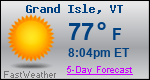 Weather Forecast for Grand Isle, VT