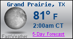 Weather Forecast for Grand Prairie, TX