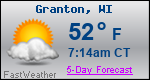 Weather Forecast for Granton, WI