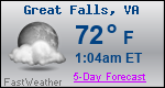 Weather Forecast for Great Falls, VA