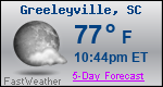 Weather Forecast for Greeleyville, SC