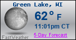 Weather Forecast for Green Lake, WI
