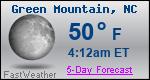 Weather Forecast for Green Mountain, NC