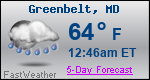Weather Forecast for Greenbelt, MD