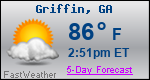 Weather Forecast for Griffin, GA