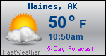 Weather Forecast for Haines, AK