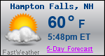 Weather Forecast for Hampton Falls, NH