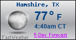 Weather Forecast for Hamshire, TX
