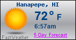 Weather Forecast for HanapÄ“pÄ“, HI