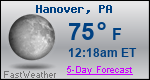 Weather Forecast for Hanover, PA