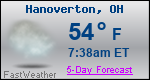 Weather Forecast for Hanoverton, OH