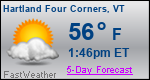 Weather Forecast for Hartland Four Corners, VT