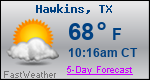 Weather Forecast for Hawkins, TX