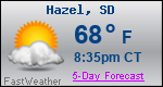 Weather Forecast for Hazel, SD