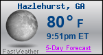 Weather Forecast for Hazlehurst, GA