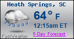 Weather Forecast for Heath Springs, SC