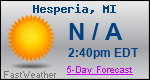 Weather Forecast for Hesperia, MI