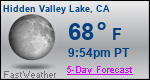 Weather Forecast for Hidden Valley Lake, CA