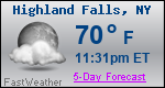 Weather Forecast for Highland Falls, NY