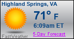 Weather Forecast for Highland Springs, VA