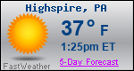Weather Forecast for Highspire, PA