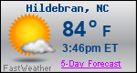 Weather Forecast for Hildebran, NC