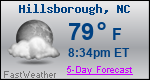 Weather Forecast for Hillsborough, NC