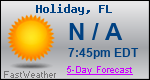 Weather Forecast for Holiday, FL