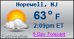 Weather Forecast for Hopewell, NJ