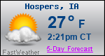 Weather Forecast for Hospers, IA
