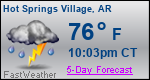 Weather Forecast for Hot Springs Village, AR