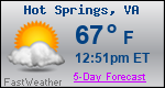 Weather Forecast for Hot Springs, VA