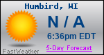 Weather Forecast for Humbird, WI